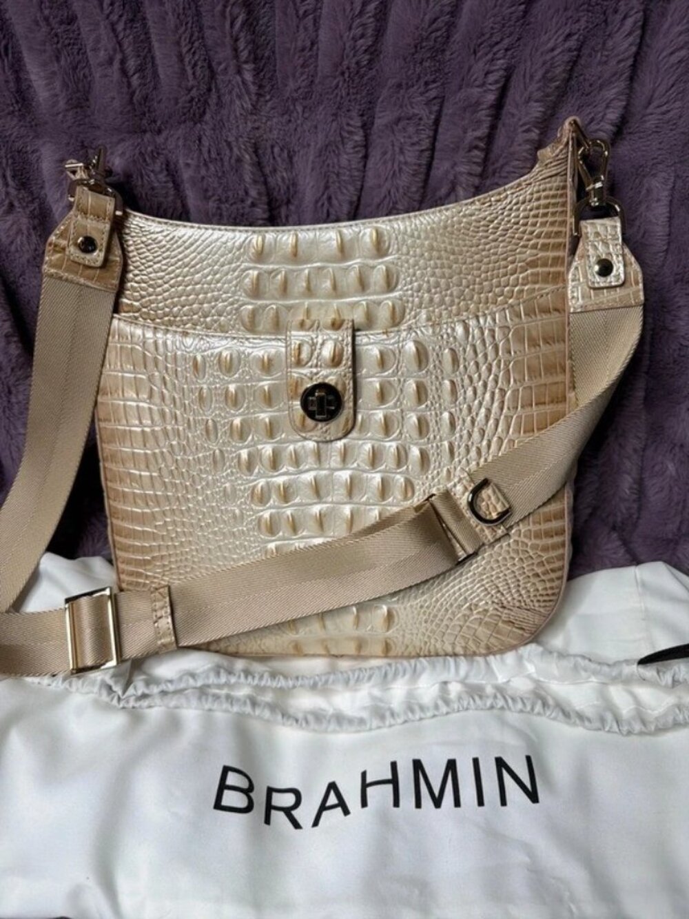 Brahmin Leia Melbourne Small Leather Crossbody Bag